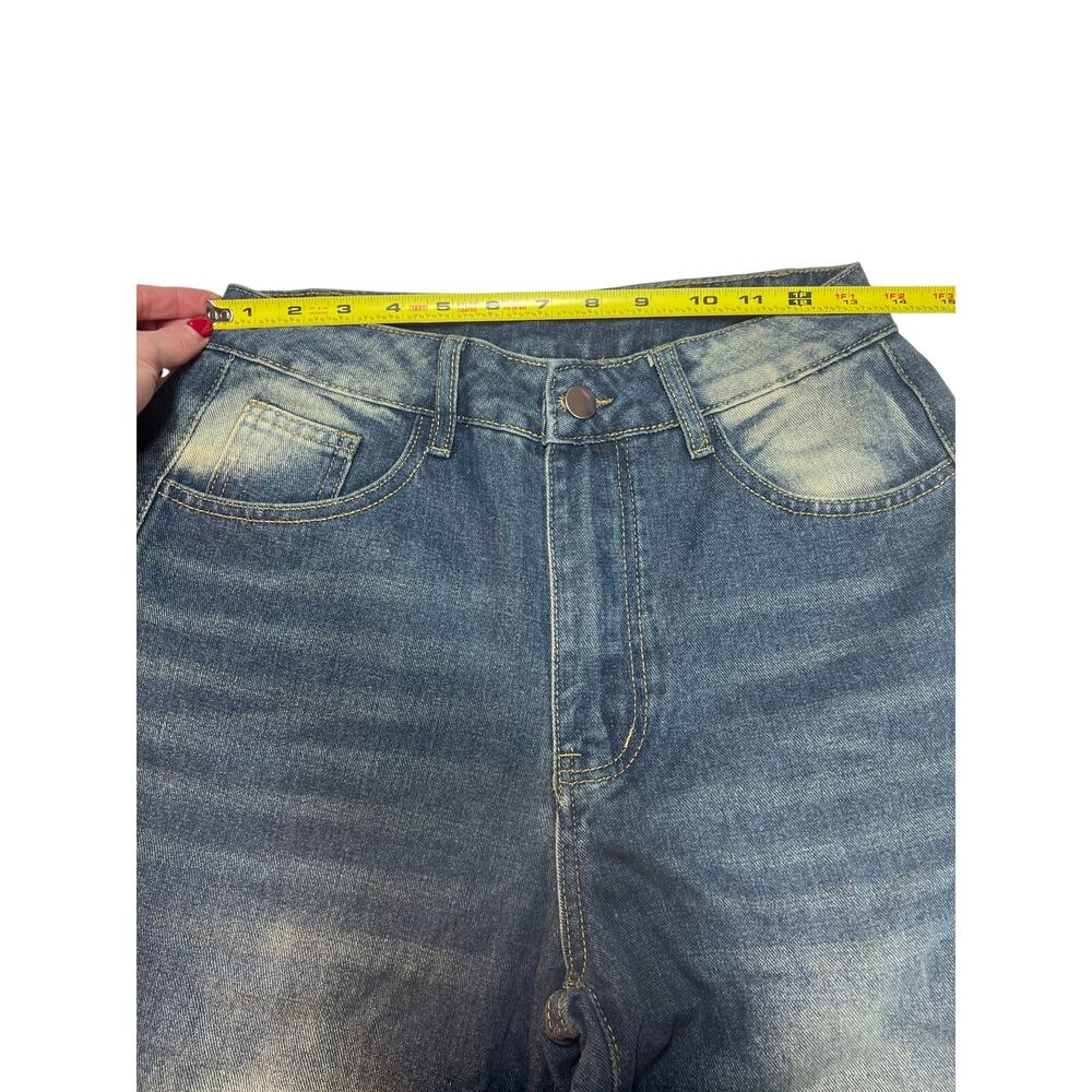 Vintage Style Wide Leg Jeans Size S Light Wash Y2K Baggy 90s Style - Picture 5 of 7